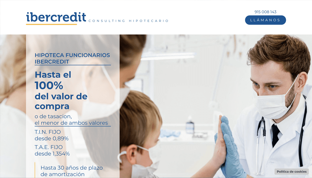 Captura de pantalla de Hipotecas para funcionarios